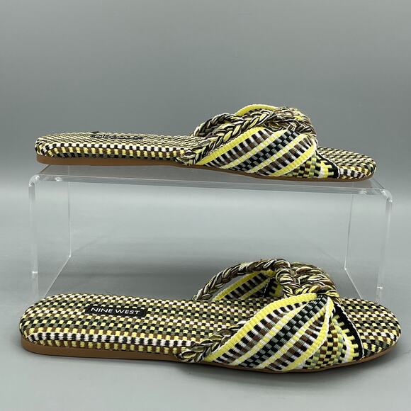 Nine West Shoes - NEW Nine West Women’s Lalta Knotted Flat Slide Sandals Light Green Size 7.5M